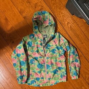 LL Bean Raincoat, 6x-7, Colorful Fish Patterned Hooded Jacket